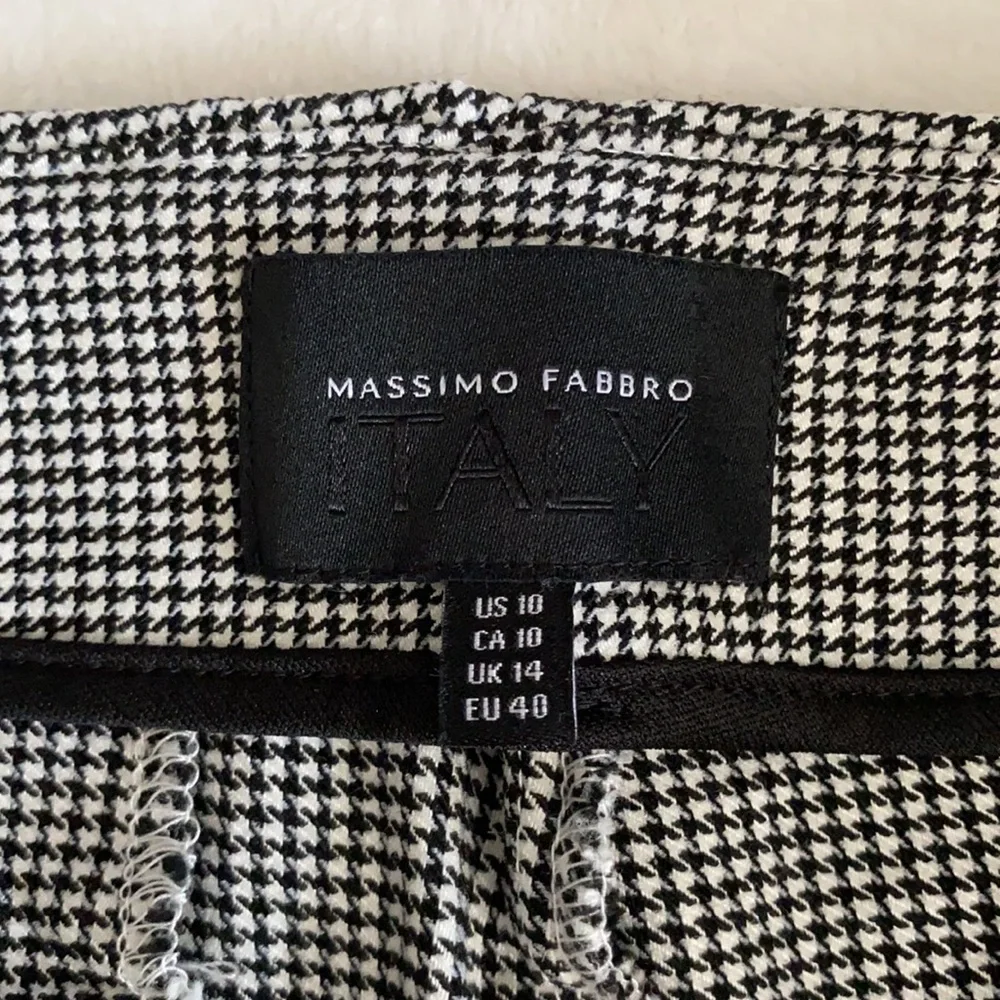 Massimo Fabbro Italy | Houndstooth Front Seam Pull On Crop Pants Black/White 10 - Picture 5 of 11
